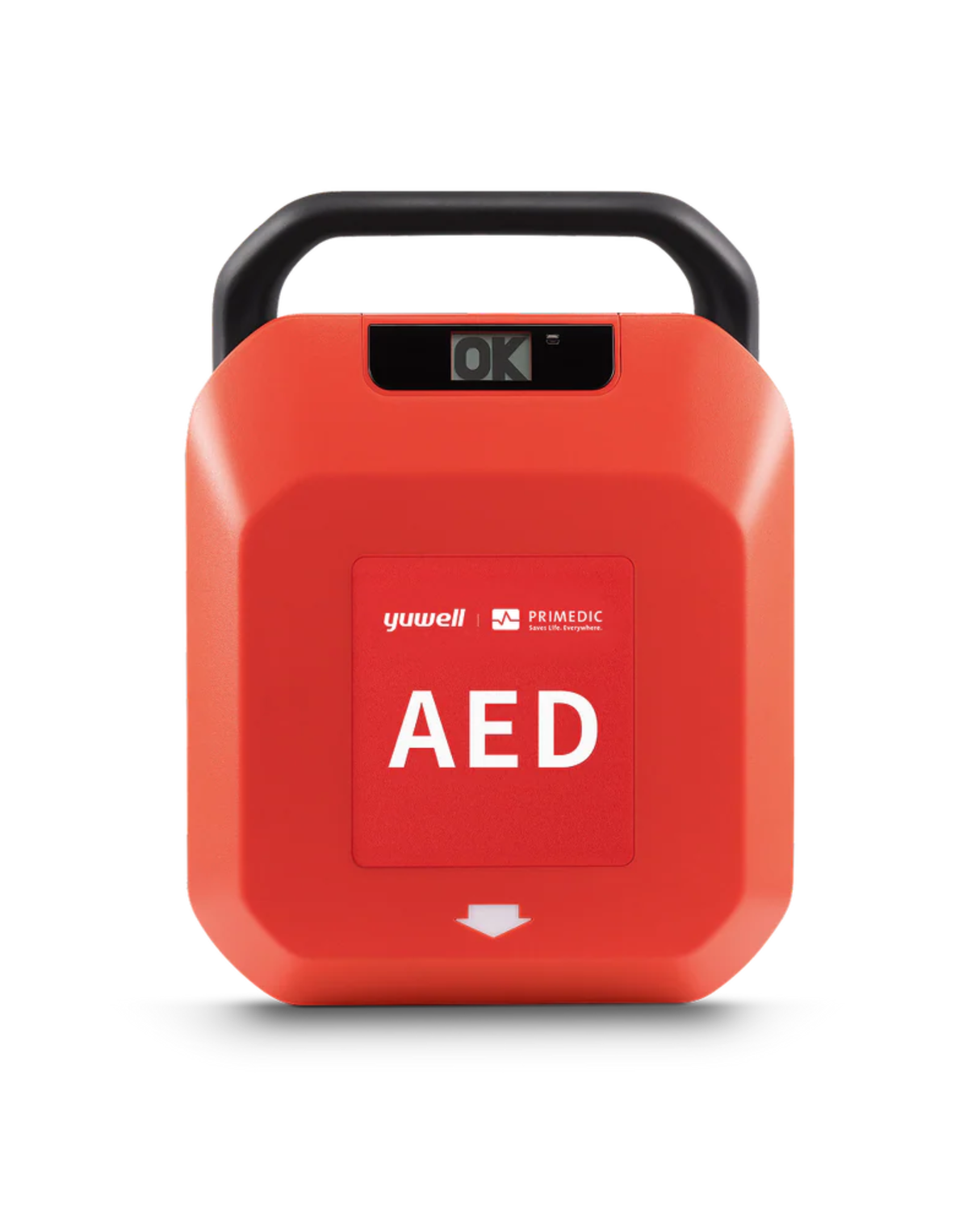 PRIMEDIC HeartSave Y-Screen AED defibrillator in red Yuwell branded carry case