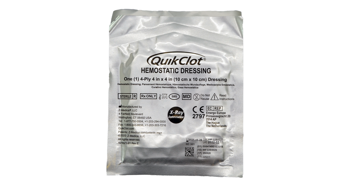 QuikClot 10x10cm Haemostatic Dressing