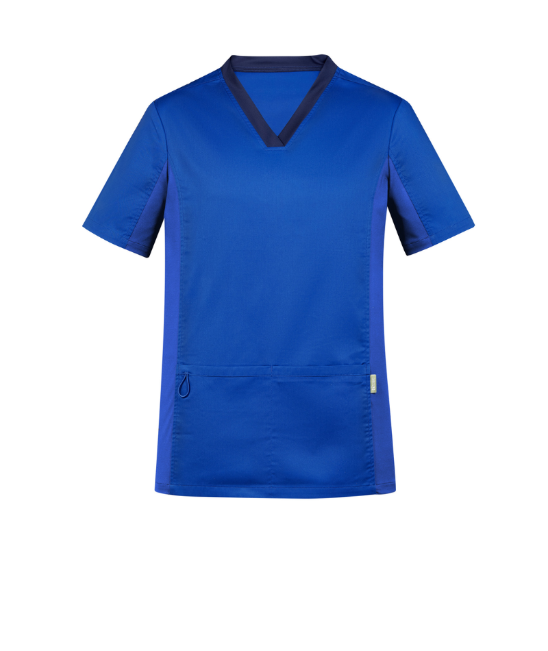Mens Riley Stretch Scrub Top - Electric Blue