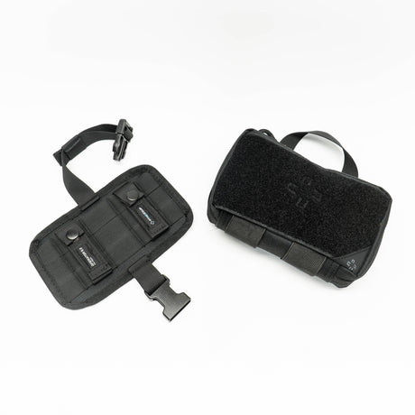Operator IFAK Pouch In black with velcro mounting back detached on white background