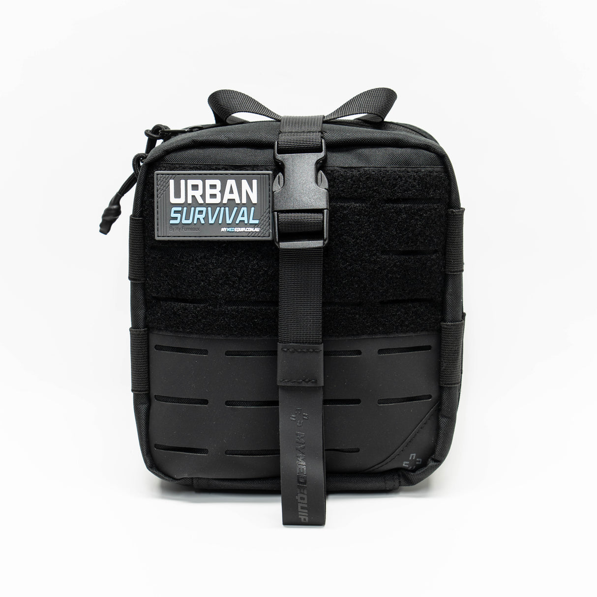 Black Australian Survival Kit with Molle / PALS webbing & velcro patch