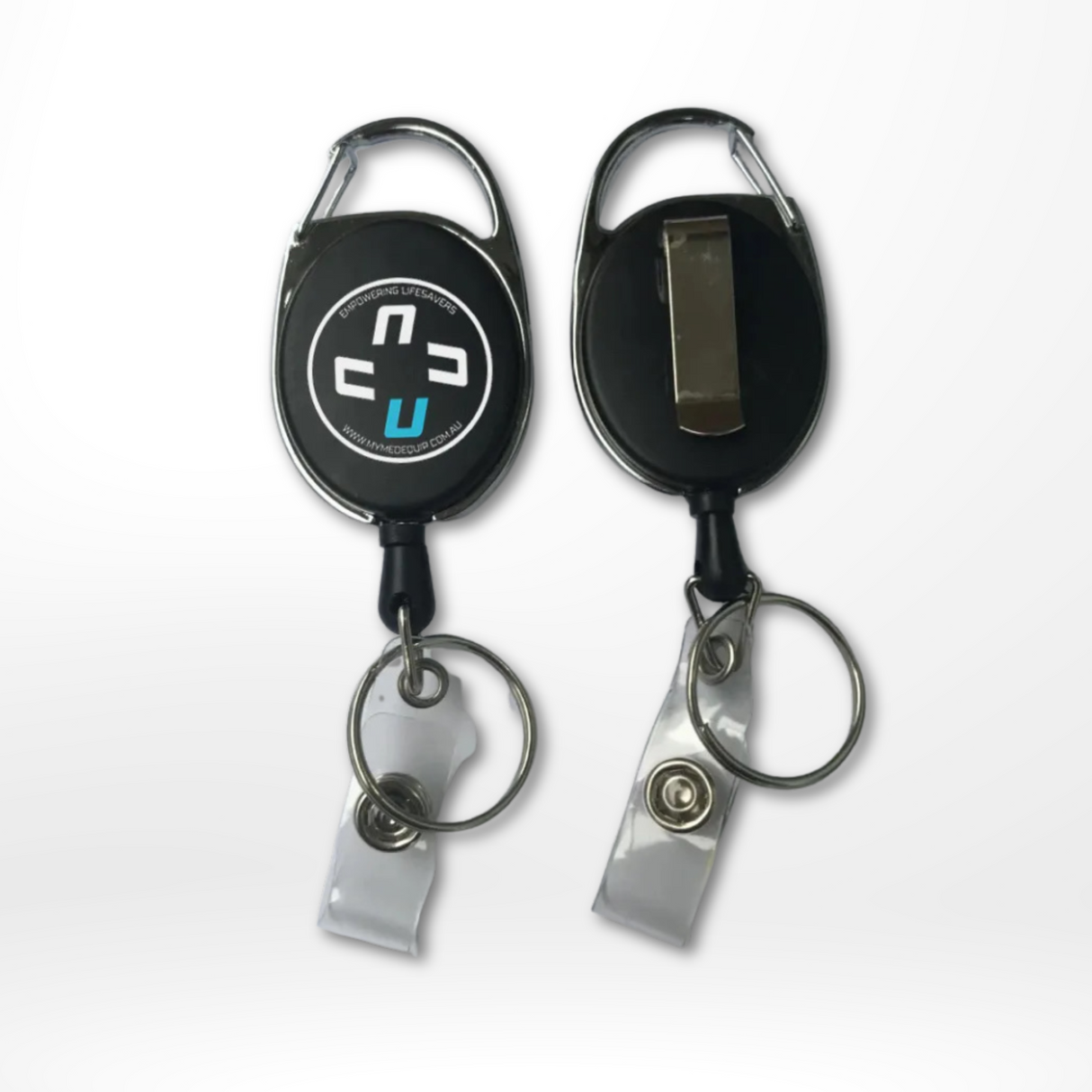 Black Carabiner ID Badge Reels