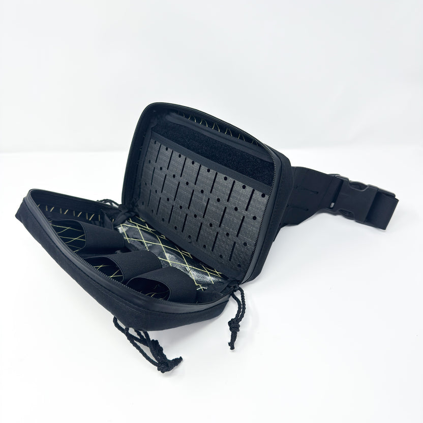 Medical Fanny Pack rear view showing nylon waist strap and buckle