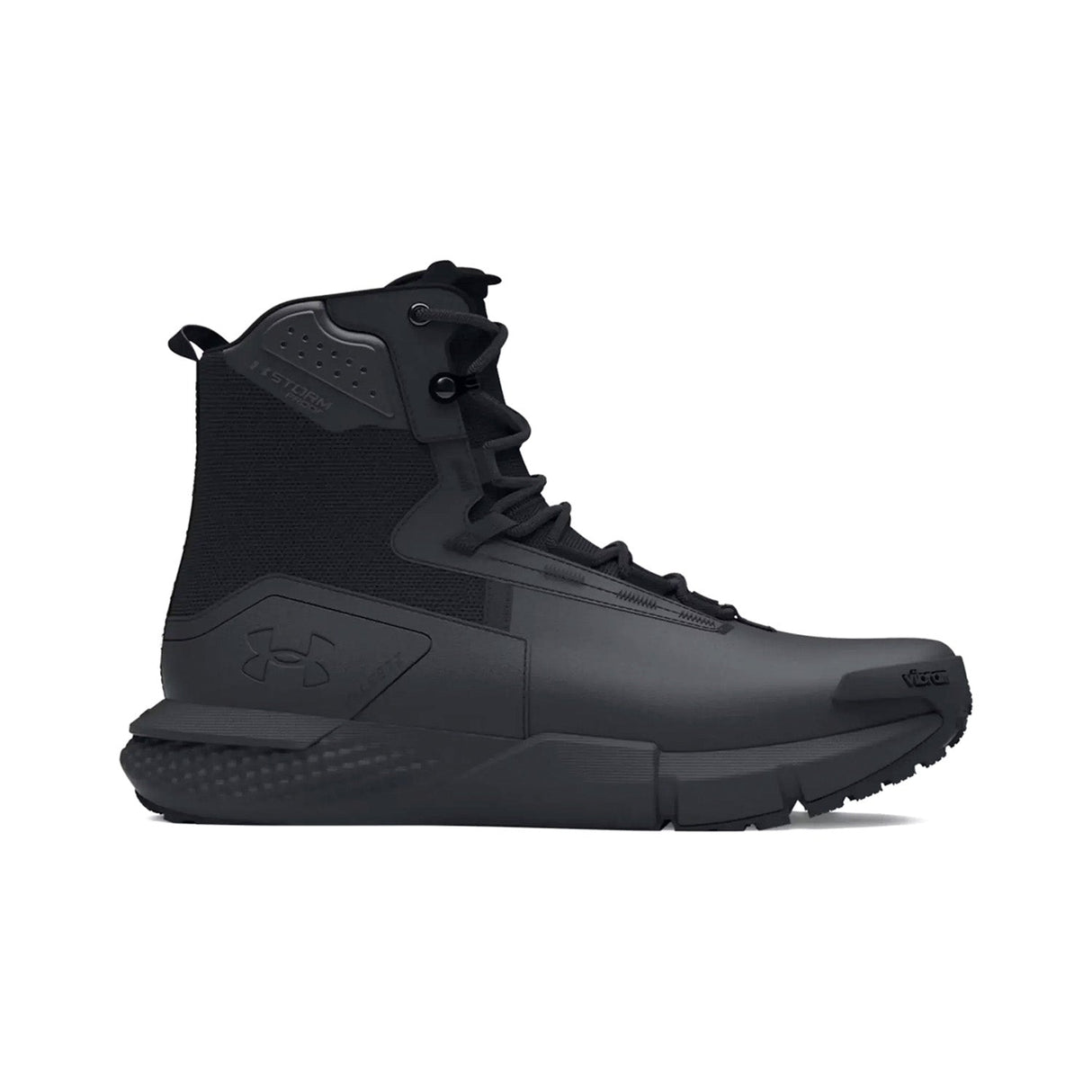 Under Armour Charged Valsetz waterproof zip tactical boot in black, side profile