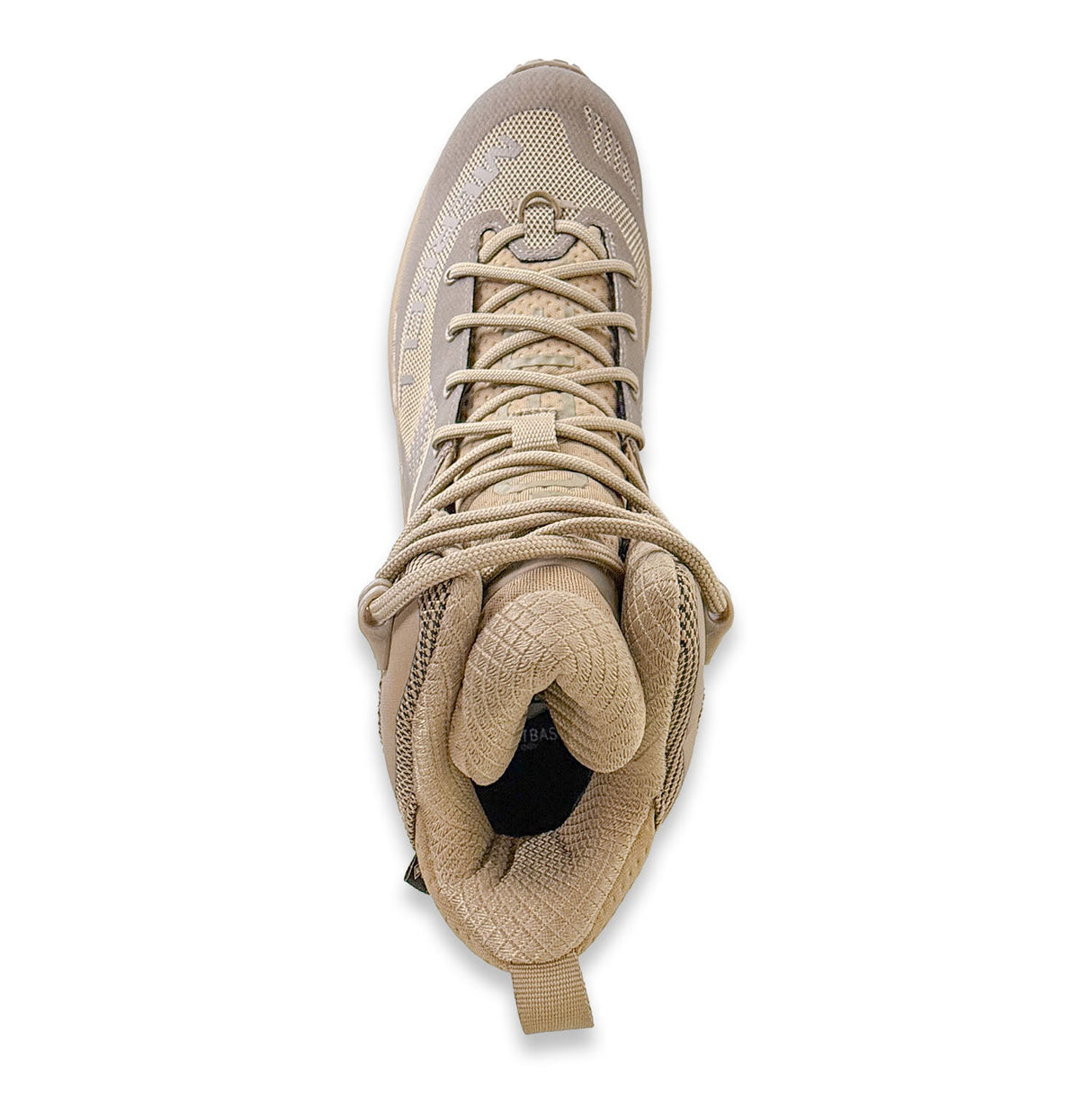 Beige high-top sneaker on a white background