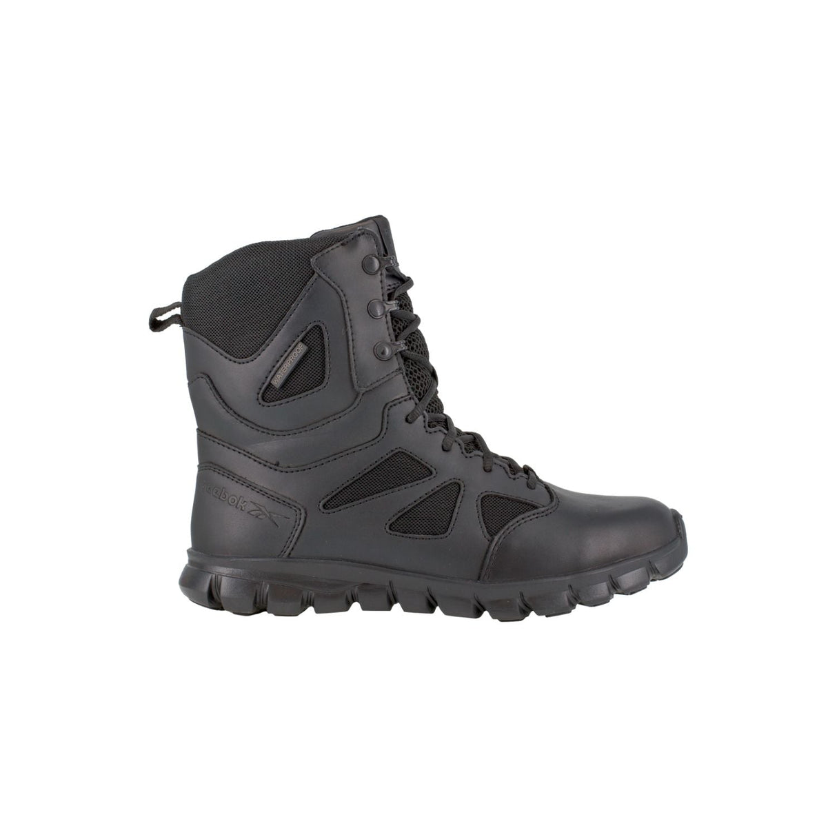 Reebok - Sublite Cushion Men's 8" Tactical Waterproof Boot with Side Zipper - Black