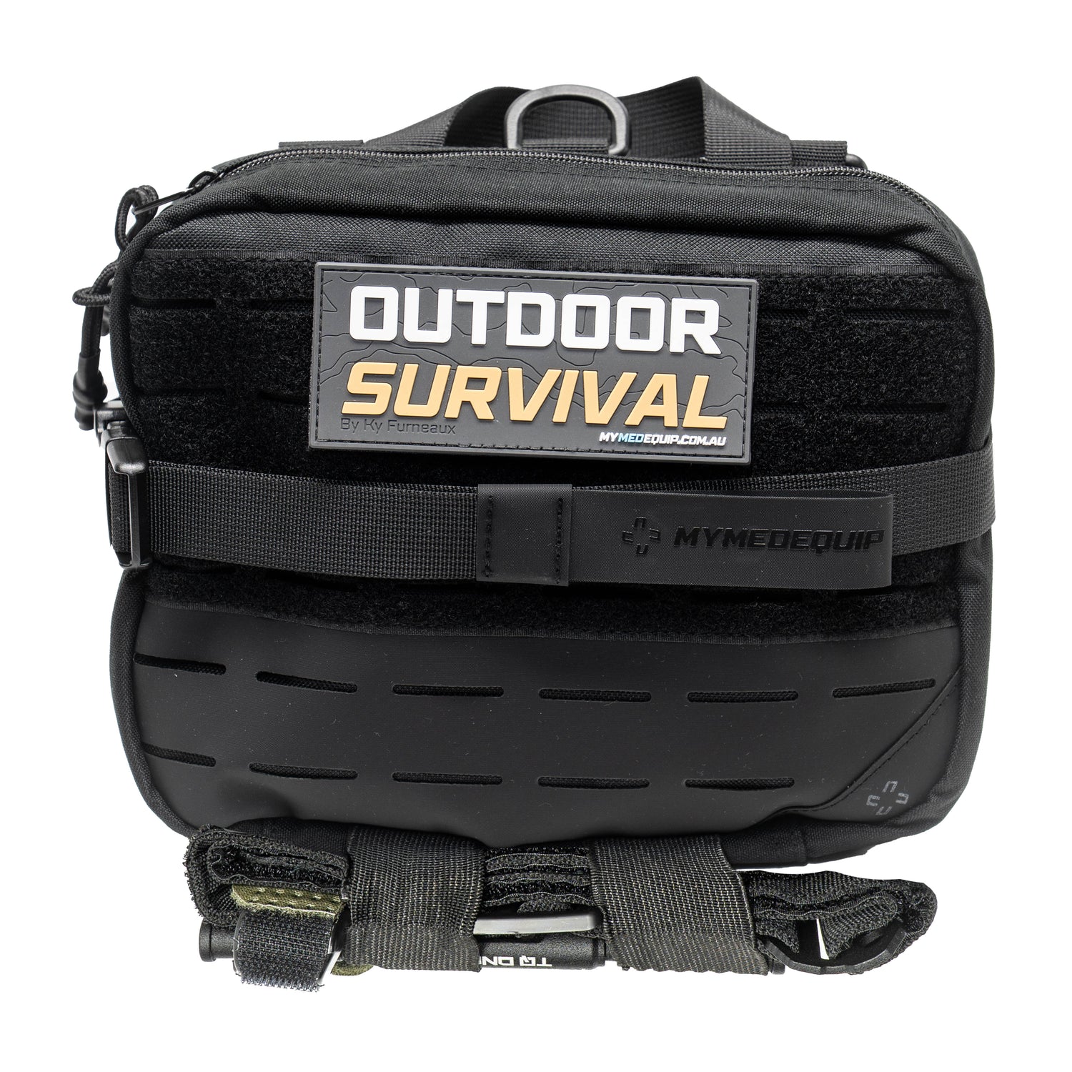 Large Black Tactical Survival Kit with Outdoor Survival Patch & Black DNIPRO  Tourniquet attached