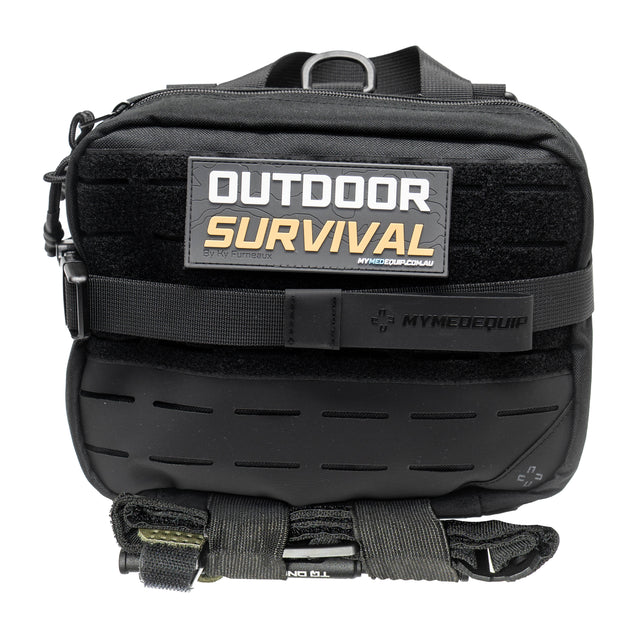 Large Black Tactical Survival Kit with Outdoor Survival Patch & Black DNIPRO  Tourniquet attached