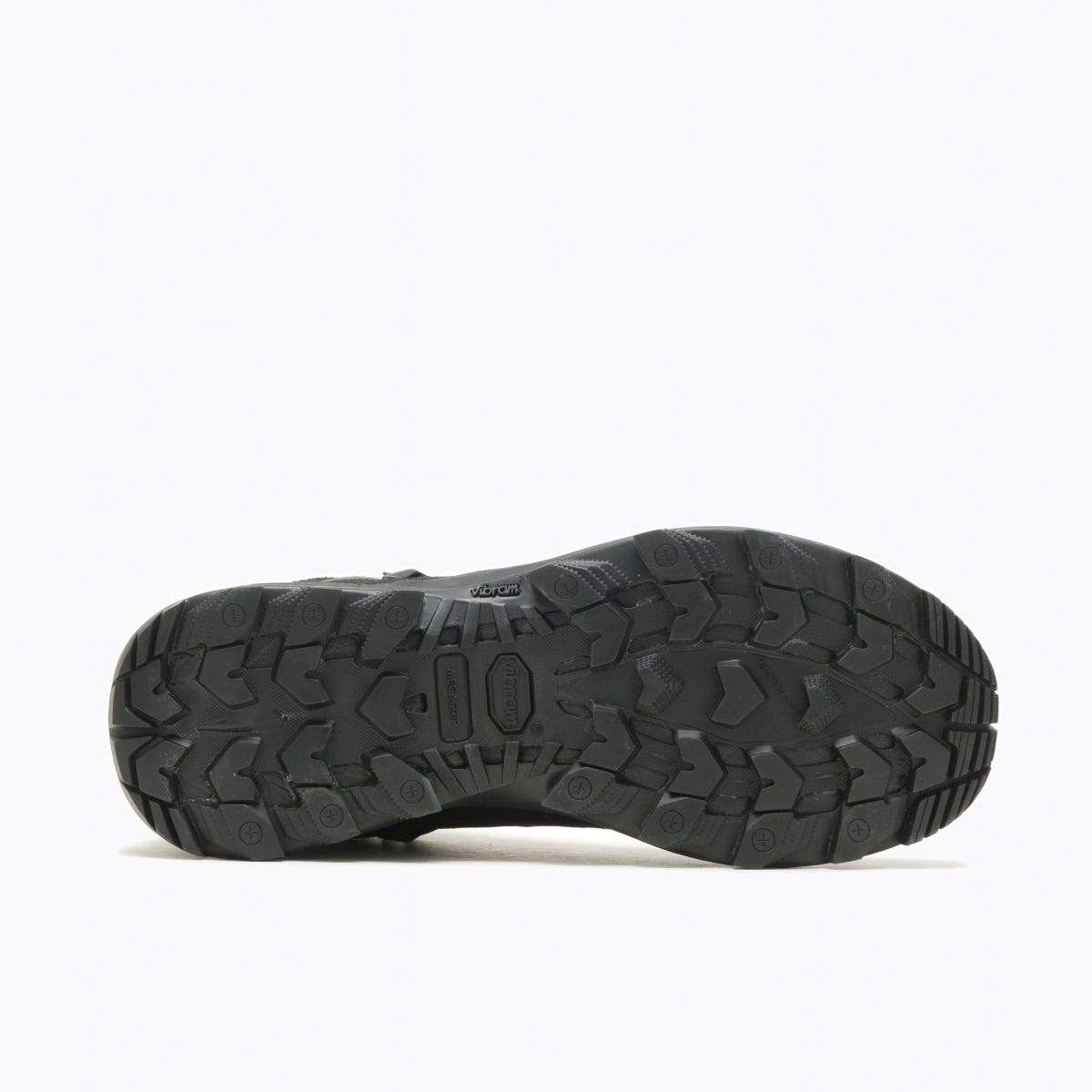Black Merrell shoe sole on a white background