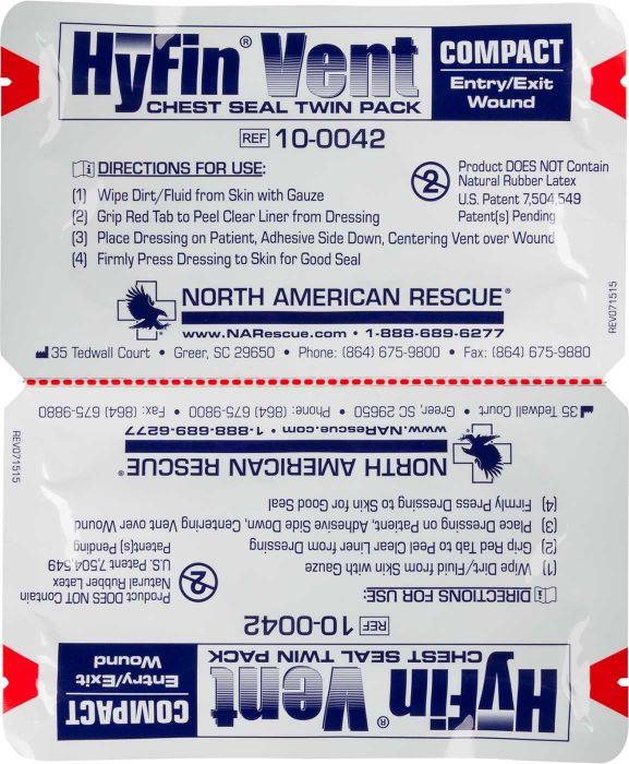 HyFin Vent Compact Chest Seal - TWIN PACK