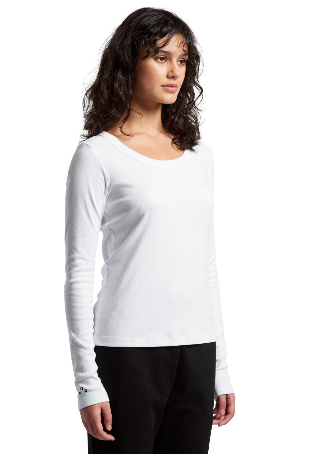 MyMedEquip Women's LS Slim-fit 100% Organic Cotton UnderScrubs Tee