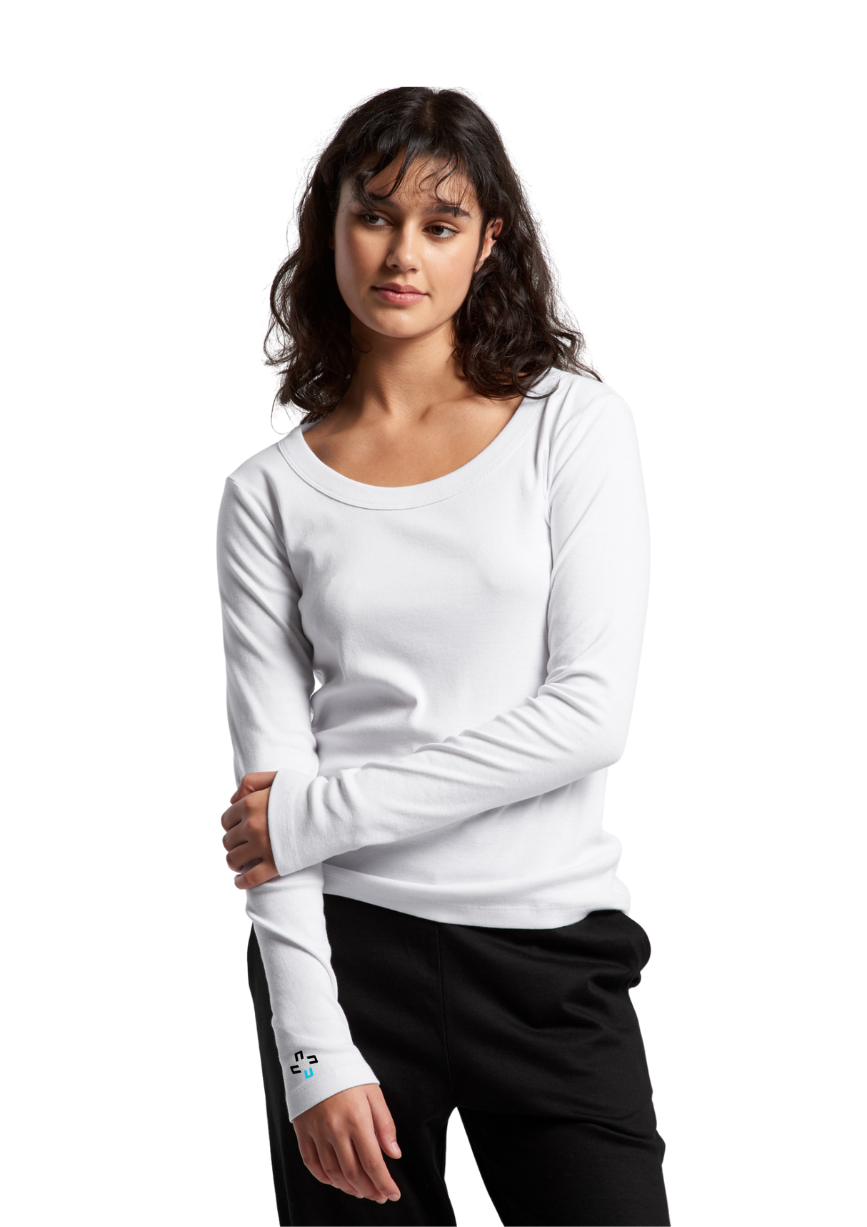 MyMedEquip Women's LS Slim-fit 100% Organic Cotton UnderScrubs Tee
