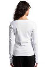 MyMedEquip Women's LS Slim-fit 100% Organic Cotton UnderScrubs Tee With Logo