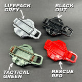 STETHO-CLIP mounted on MOLLE gear holding a stethoscope in place