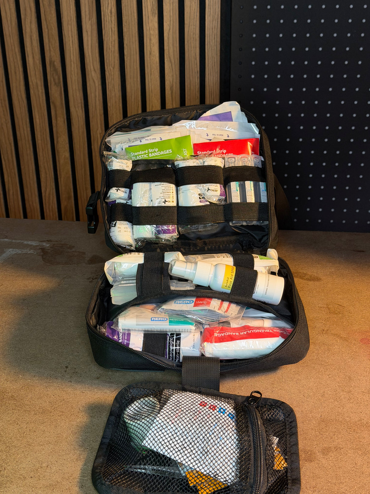 Responder First Aid Kit in black Vertex Pro Aid Pouch, front view