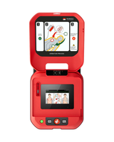 PRIMEDIC HeartSave Y-Screen AED showing 4.3 inch colour display and control buttons