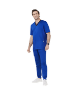 Mens Riley Stretch Scrub Slim Leg Jogger Scrub Pant - Electric Blue