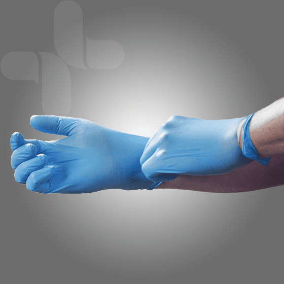 AEROGLOVE Large Nitrile Powder-Free Gloves Pair/2 sealed pouch front