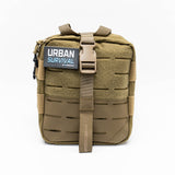 Large Tan Brown Australia Survival Kit with Molle / PALS webbing & velcro patch