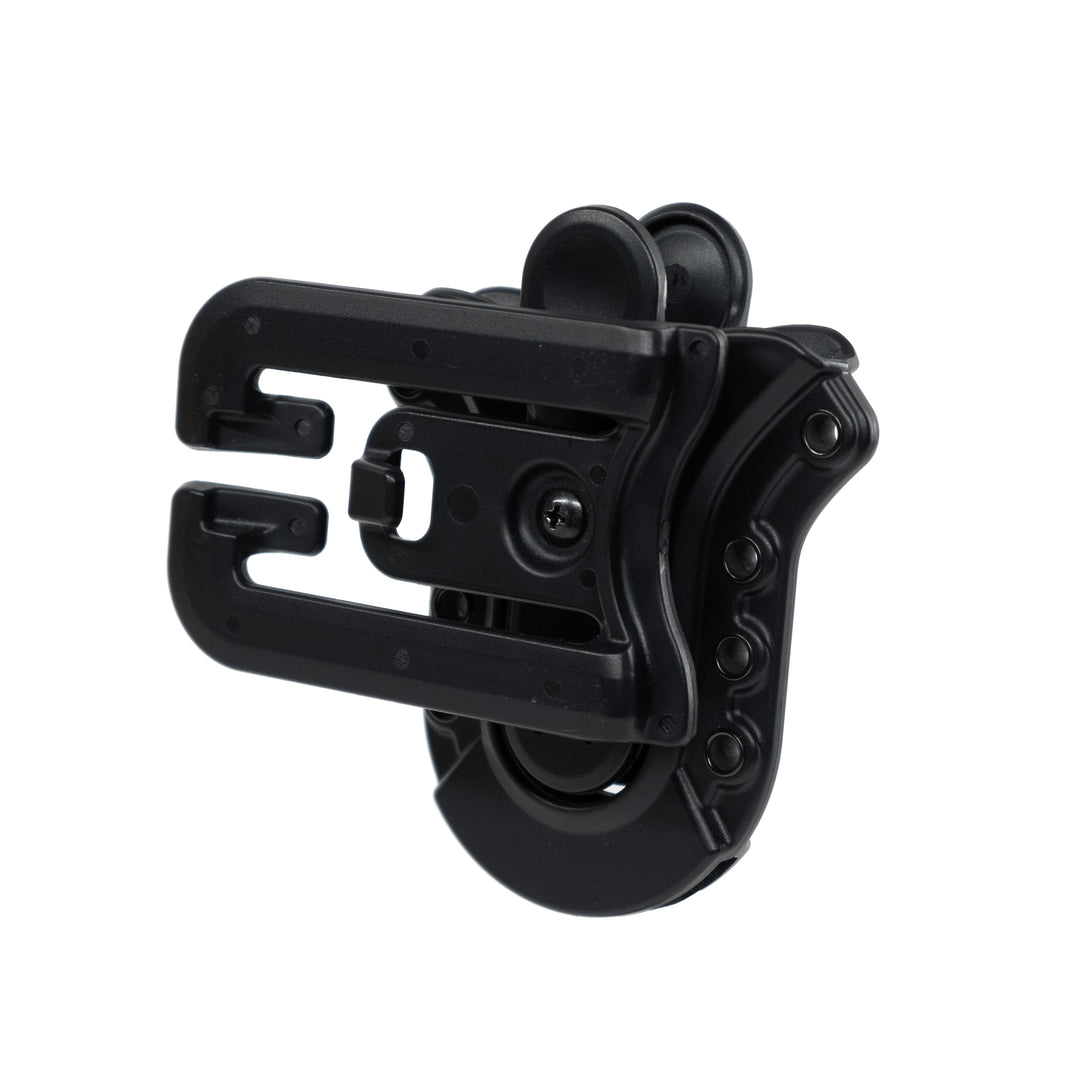 Close-up of XShear Tactical Holster retention and MOLLE attachment