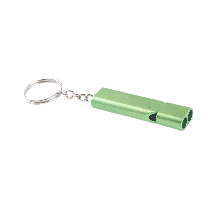 Handmade brass EDC whistle with copper keyring, polished finish, compact 41.5mm design