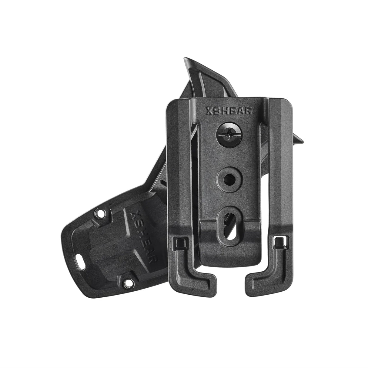 Ambidextrous XShear Mini holster with clip mounted for left or right carry