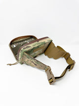 Interior of Medical Fanny Pack with shock-cord and Velcro slits