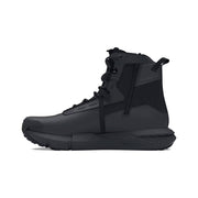 Black boot with a white background