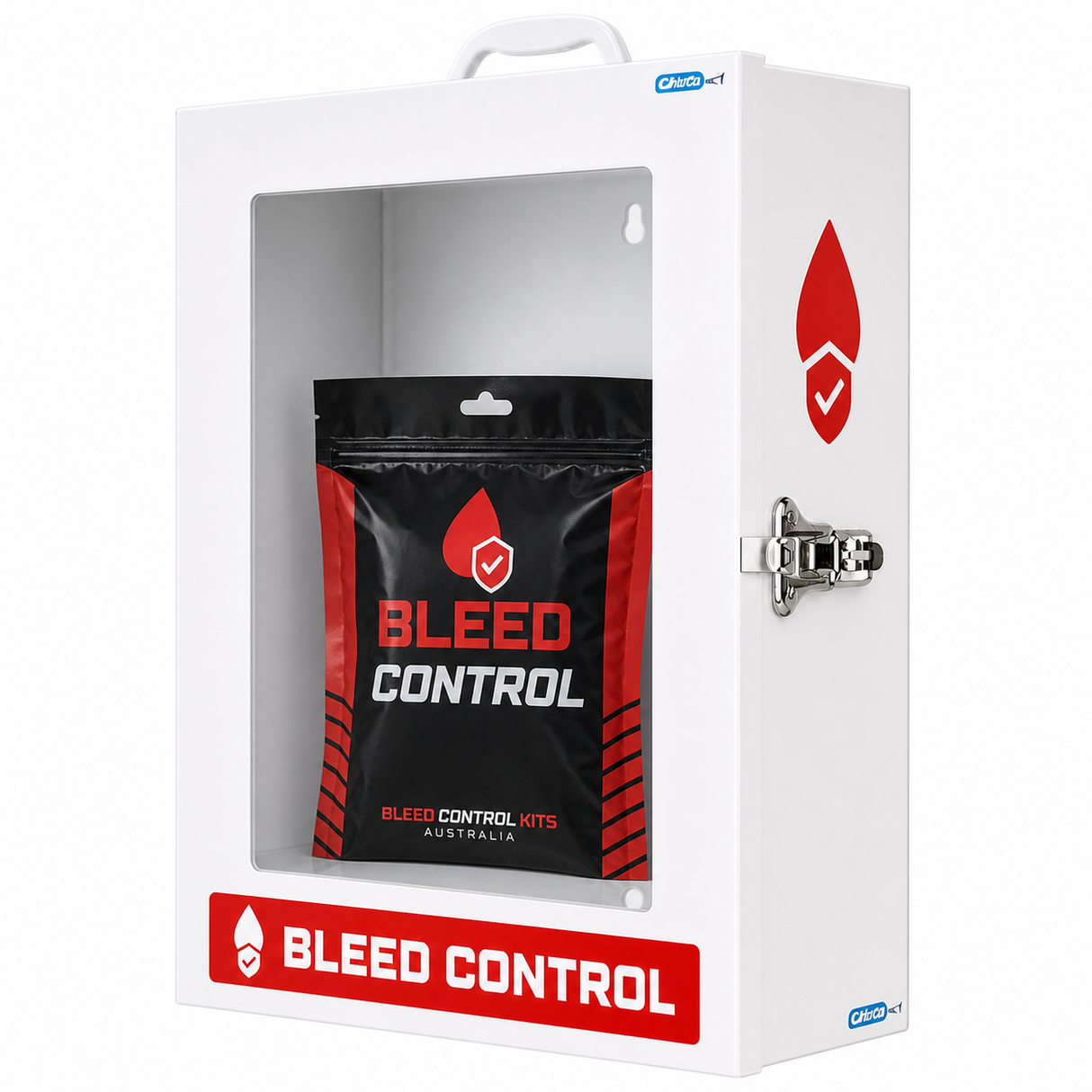 Wall-Mounted Bleed Control Cabinet — Stocked with Advanced Trauma Kit
