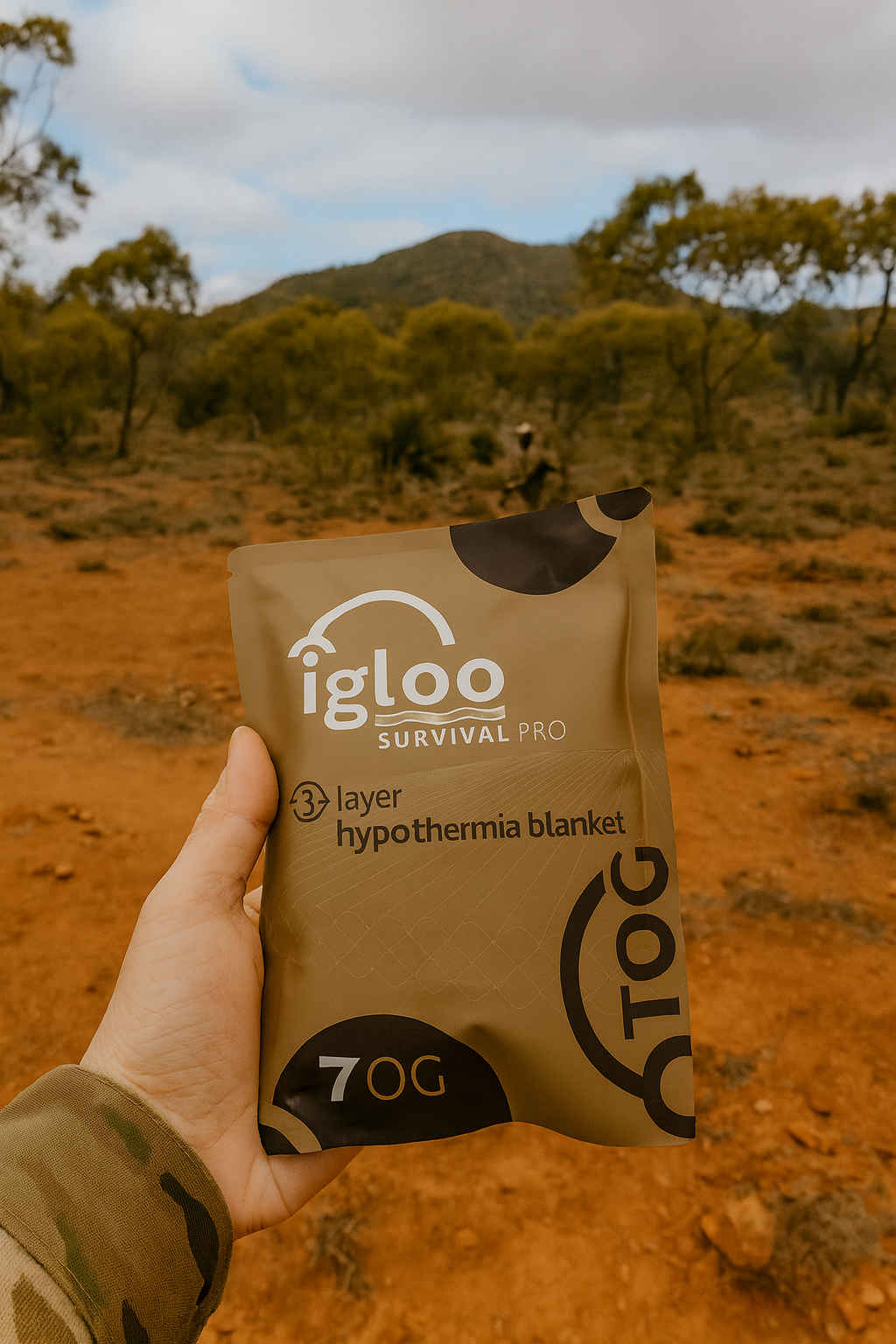 IGLOO PRO 3-LAYER HYPOTHERMIA BLANKET LARGE | Coyote Brown 2.3m x 1.8m  7 TOG