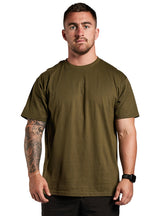 TacSource 100% Cotton Loose Fit Undergear Tee - 2 X Pack - Olive